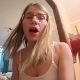 A European girl wearing glasses gets the sudden urge to shit during her English lesson and desperately rushes to the toilet to take a shit with full poop action and product shown. Presented in 720P HD. Over 3.5 minutes.